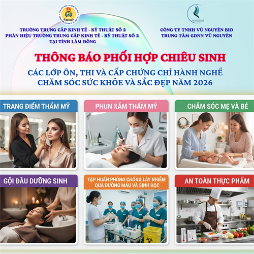 📣📣THÔNG BÁO CHIÊU SINH CÁC LỚP ÔN, THI VÀ CẤP CHỨNG CHỈ HÀNH NGHỀ CHĂM SÓC SỨC KHỎE VÀ SẮC ĐẸP NĂM 2026📣📣